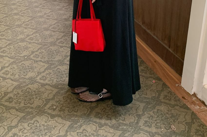 Set: Crew Neck Basic Button Cardigan + Maxi Skirt