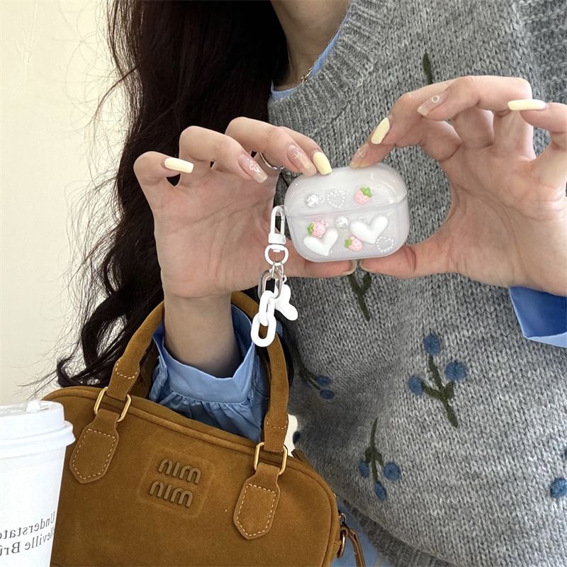 Floral Applique AirPods Case For AirPods 1/2 Generation, Pro, Pro 2, 3rd Generation