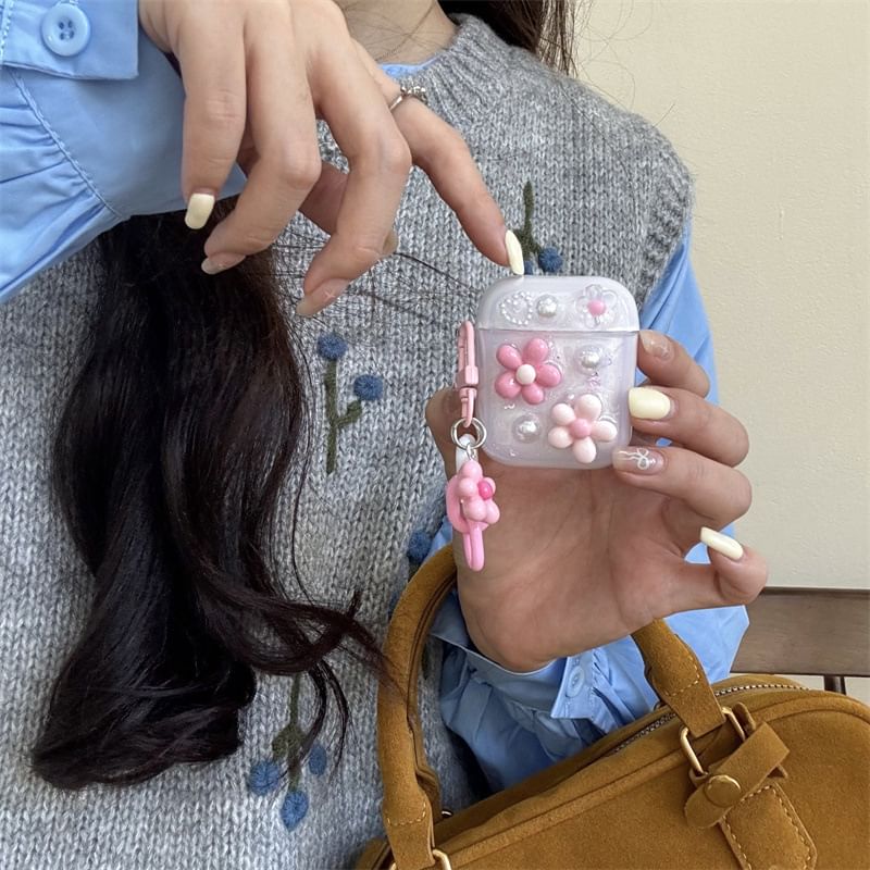 Floral Applique AirPods Case For AirPods 1/2 Generation, Pro, Pro 2, 3rd Generation