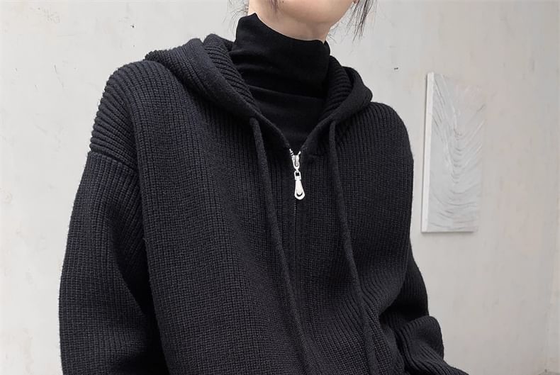 Plain Zip-Up Cardigan
