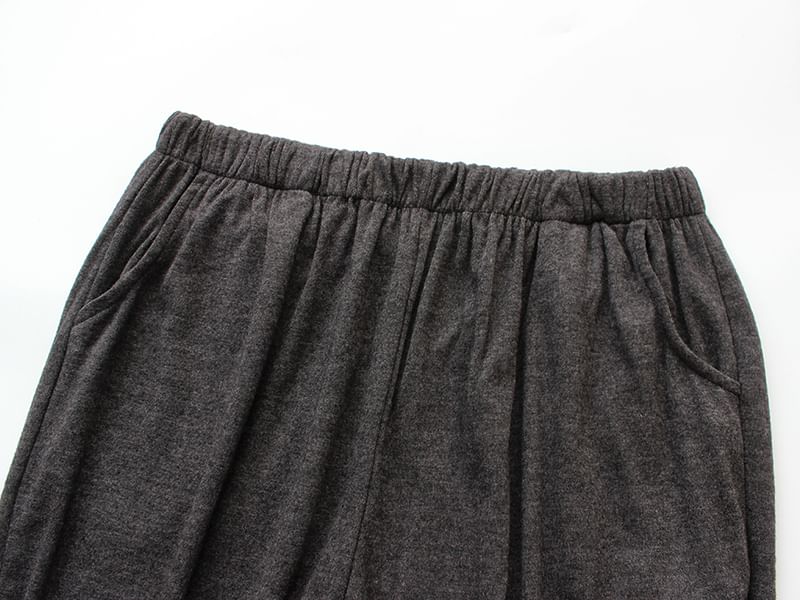 Couple Matching Pajama Set: Long-Sleeve Crew Neck Striped T-Shirt + Pants