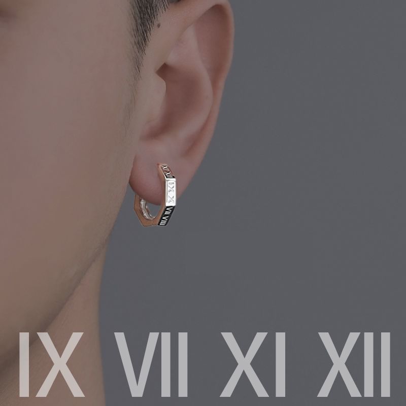 Hexagon-Shaped Hoop Earring