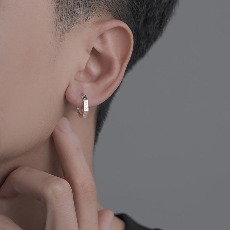 Hexagon-Shaped Hoop Earring