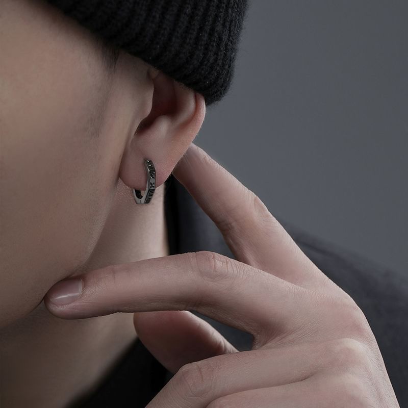 Hexagon-Shaped Hoop Earring