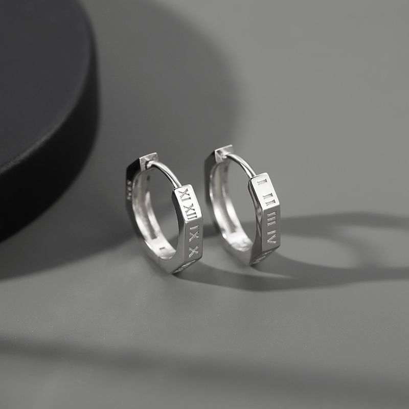 Hexagon-Shaped Hoop Earring