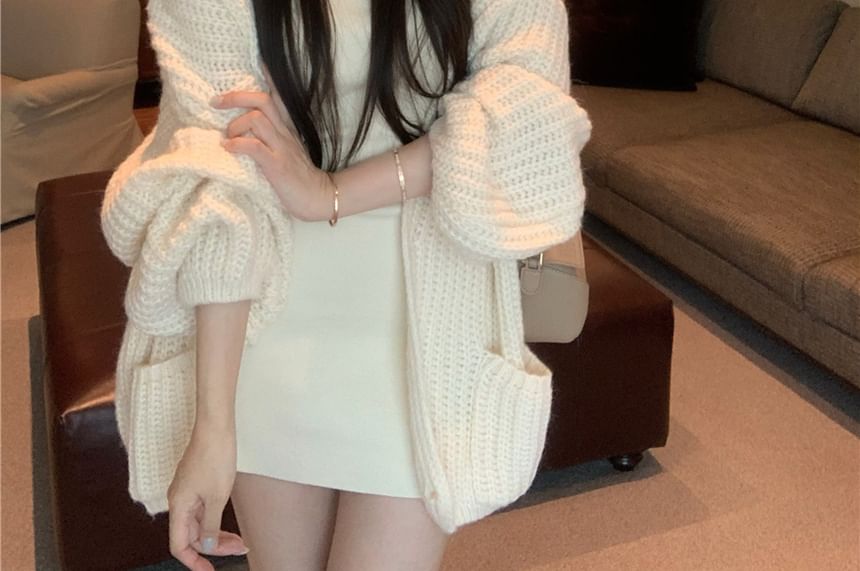 Plain Cardigan or Chunky Knit Tank Dress