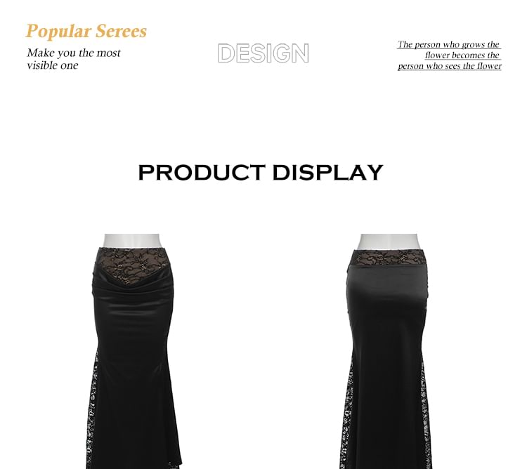 Off-Shoulder Lace Corset Top & Maxi Mermaid Skirt Set