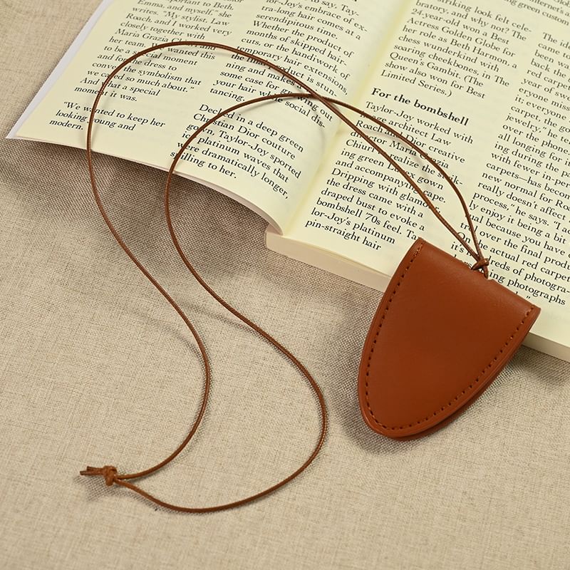 Pouched Necklace Faux Leather