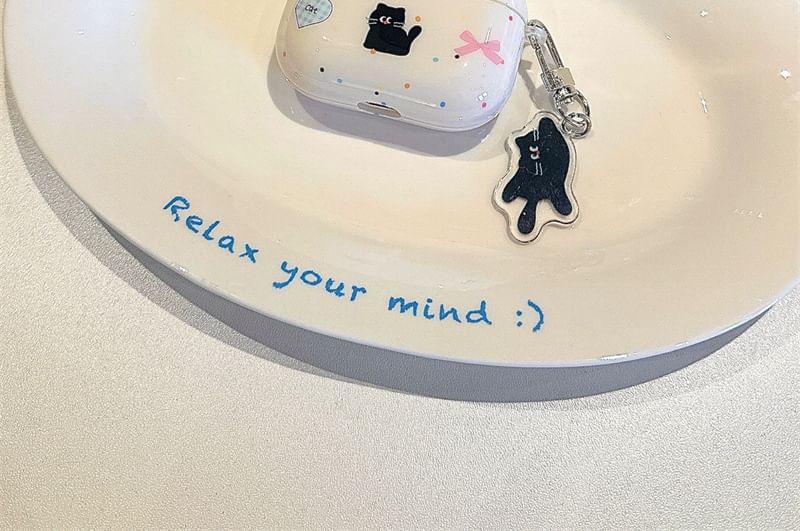 Cat Charm AirPods / Pro Earphone Case Skin / Coil Strap / Set