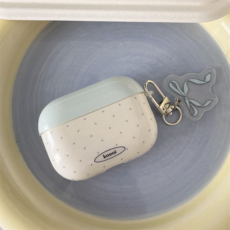 Polka Dot AirPods / Pro Earphone Case Skin / Ribbon Charm / Set