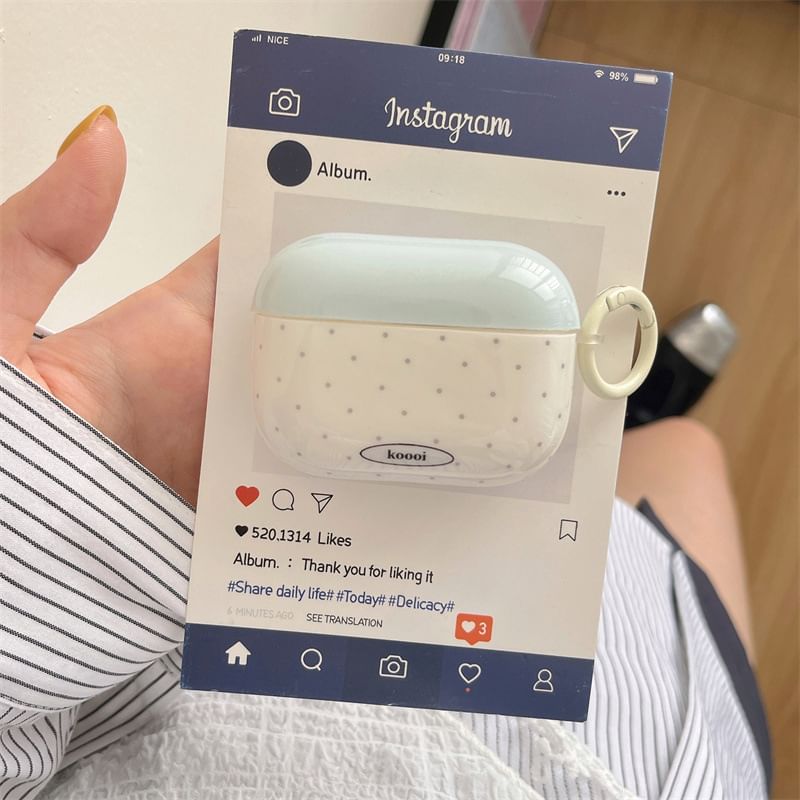 Polka Dot AirPods / Pro Earphone Case Skin / Ribbon Charm / Set