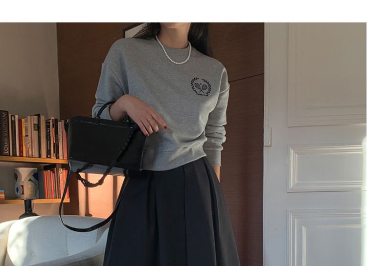 Plain Midi A-Line Suit Skirt with High Rise