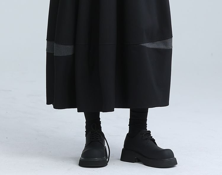 Striped Flared Maxi Skirt with High Waist