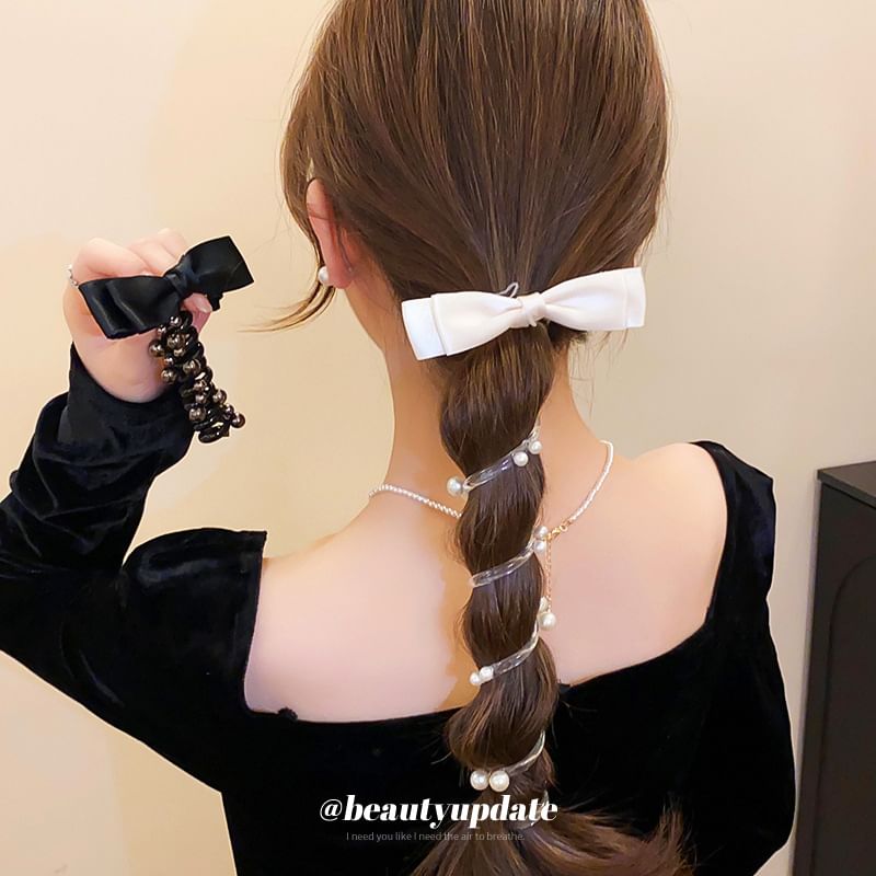 Faux Bow Pearl Tie Hair