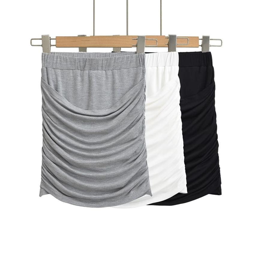 Cinched High Rise Pencil Skirt in Plain Design
