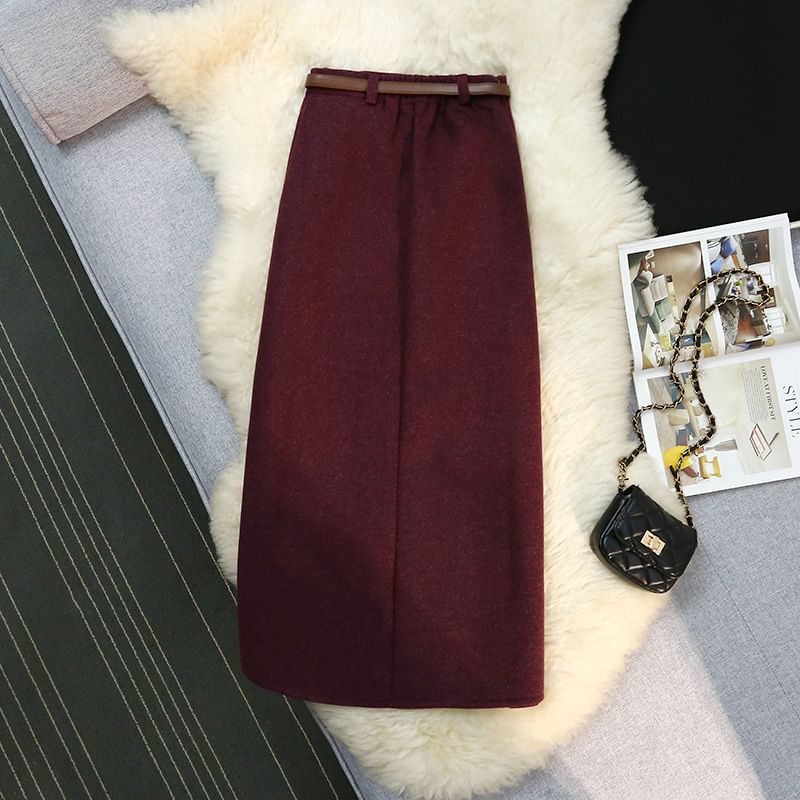 Tailored Straight Midi Skirt - High Waist