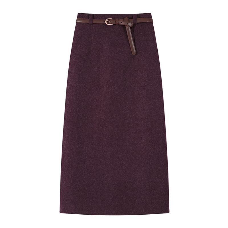 Tailored Straight Midi Skirt - High Waist