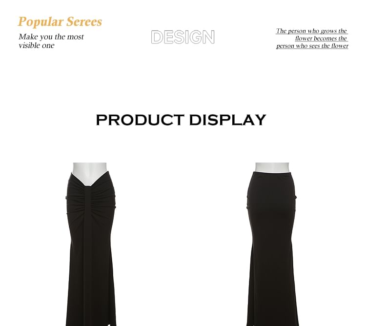 Mock Neck Lace Panel Top and Ruched Maxi Skirt Set