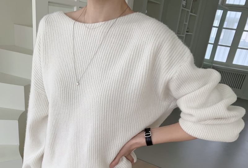 Round Neck Oversized Sweater and Midi A-Line Skirt Set