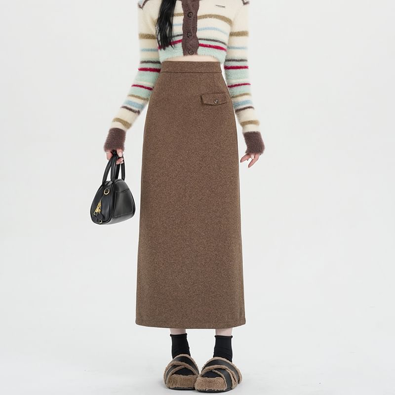Sleek Midi H-Line Skirt with High Rise