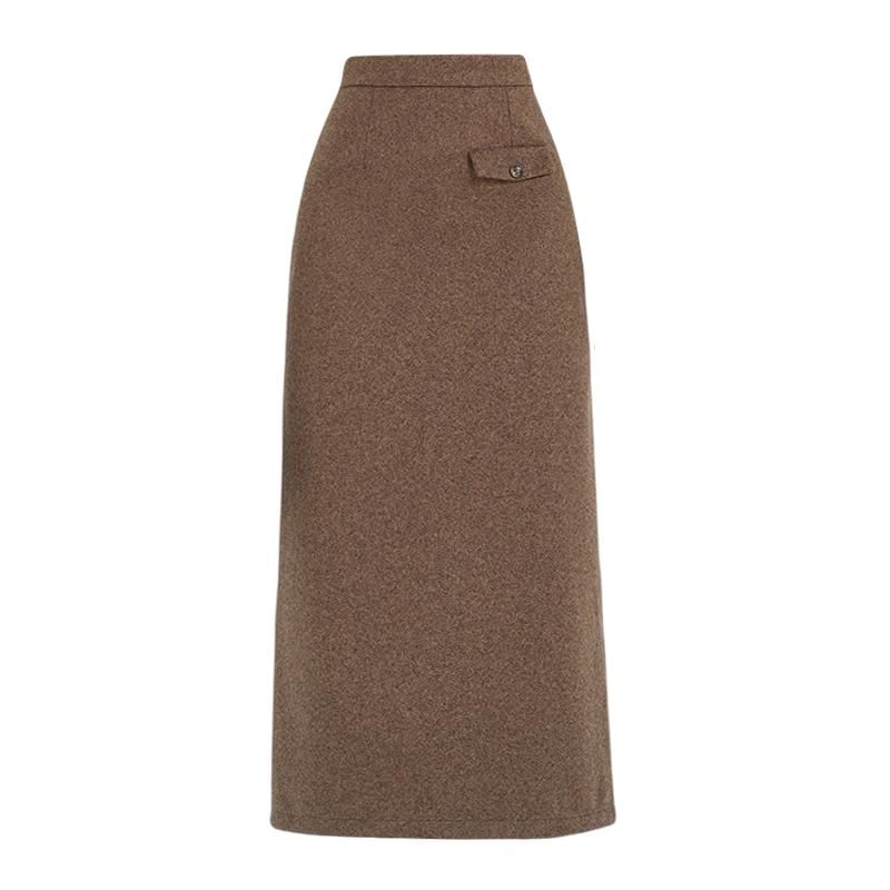 Sleek Midi H-Line Skirt with High Rise