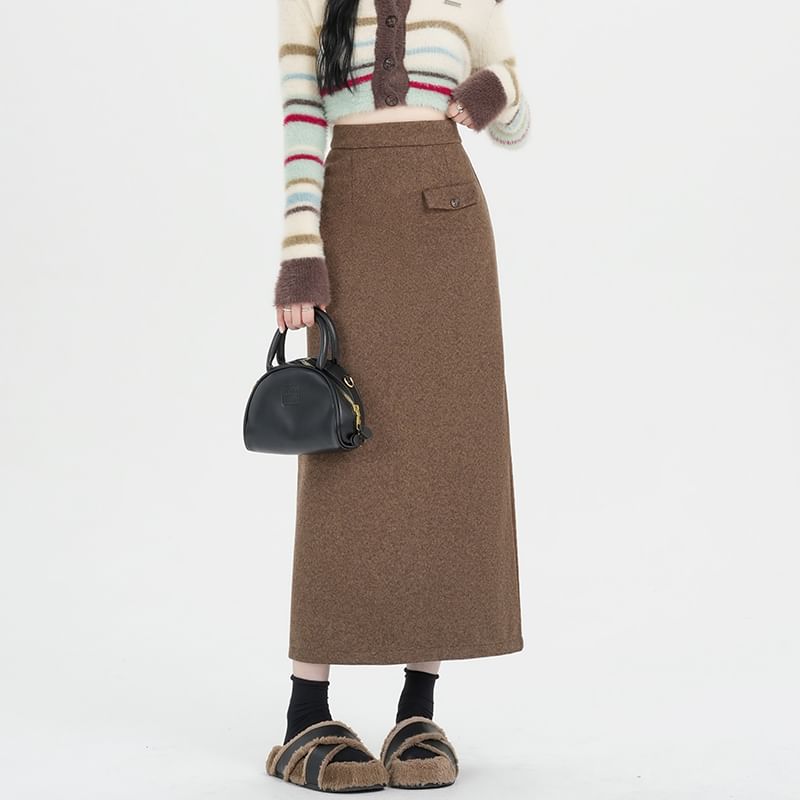 Sleek Midi H-Line Skirt with High Rise