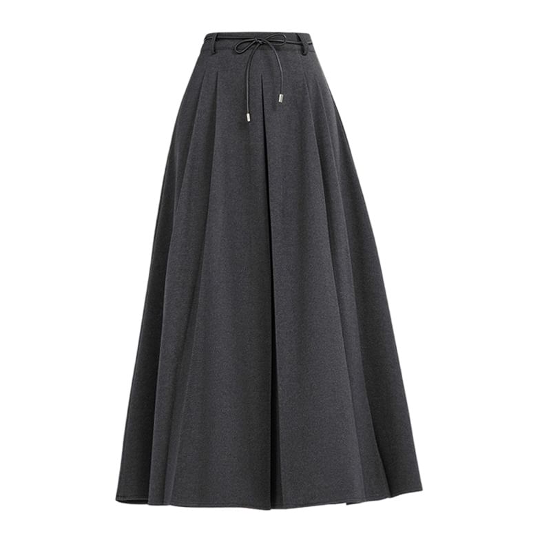 Smooth A-Line Midi Skirt - High Waist