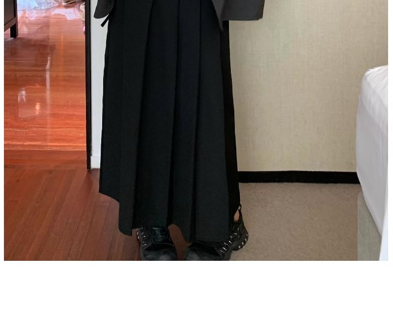 Irregular A-Line Midi Skirt with Belt - Mid Waist