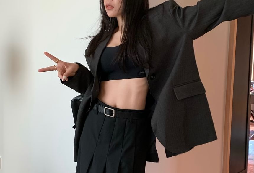 Irregular A-Line Midi Skirt with Belt - Mid Waist