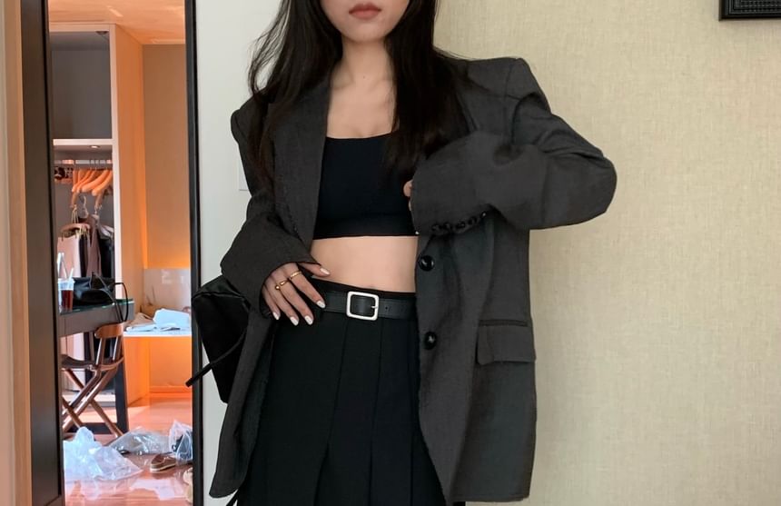 Irregular A-Line Midi Skirt with Belt - Mid Waist