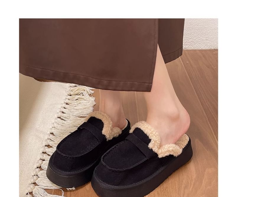 Fleece-Lined Platform Mules