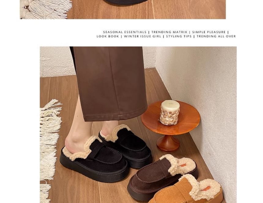 Fleece-Lined Platform Mules