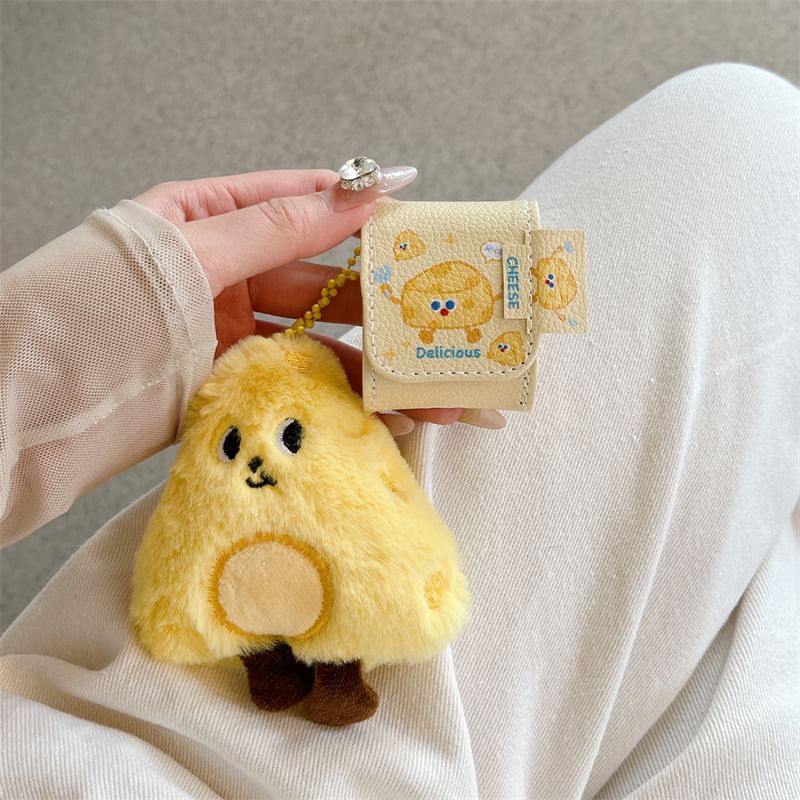 Cheese AirPods / Pro Earphone Case Skin / Plush Charm / Set
