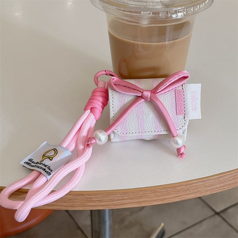 Bow Striped AirPods / Pro Earphone Case Skin / Strap / Set