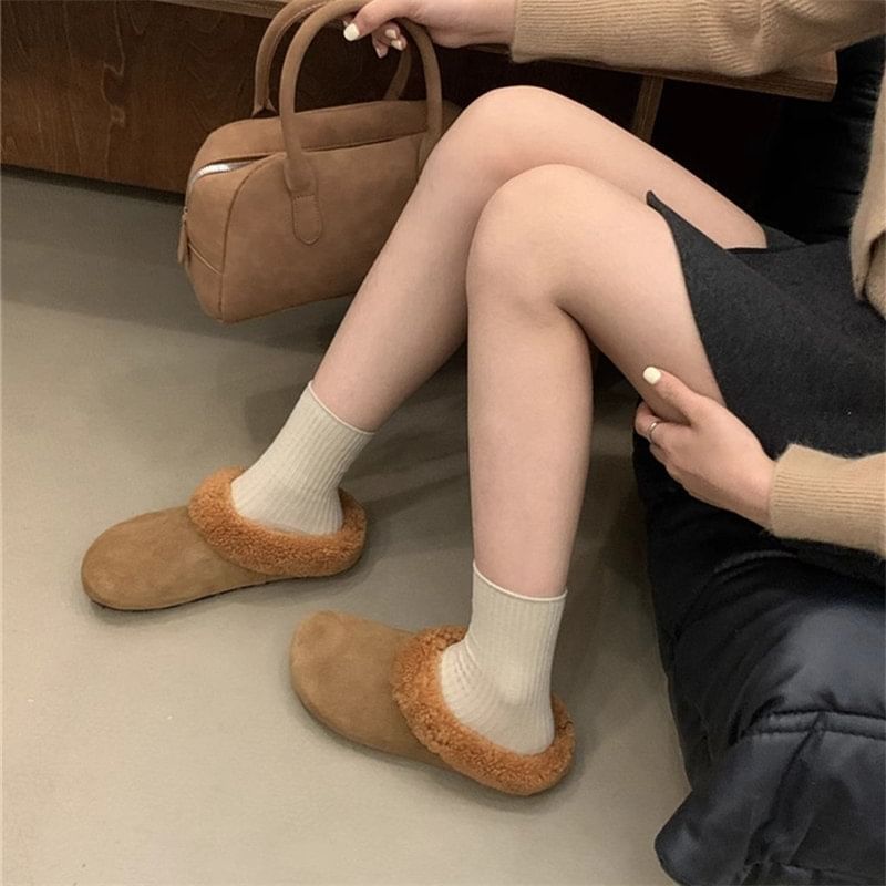 Fleece Trim Mules