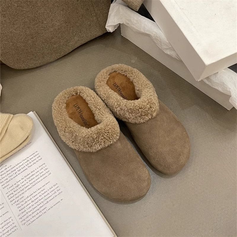 Fleece Trim Mules