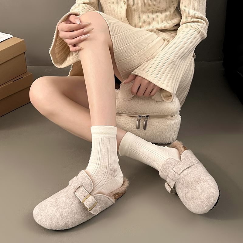 Buckled Platform Mules