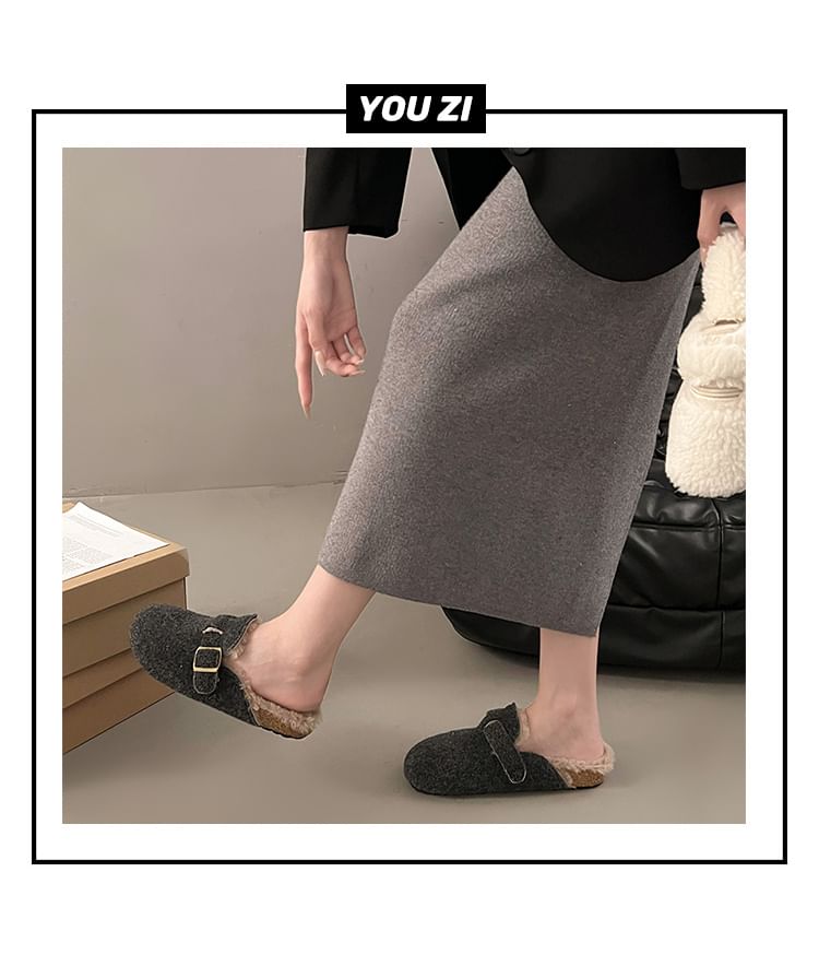 Buckled Platform Mules