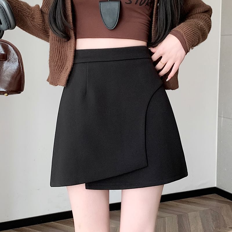 Asymmetric Mini Skirt - High Rise