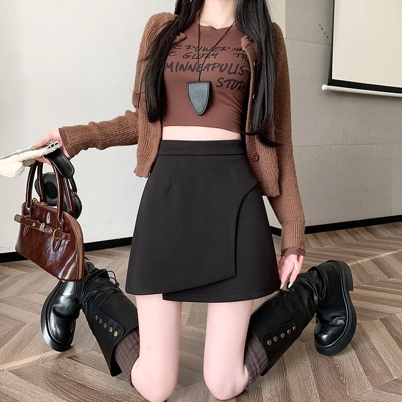 Asymmetric Mini Skirt - High Rise