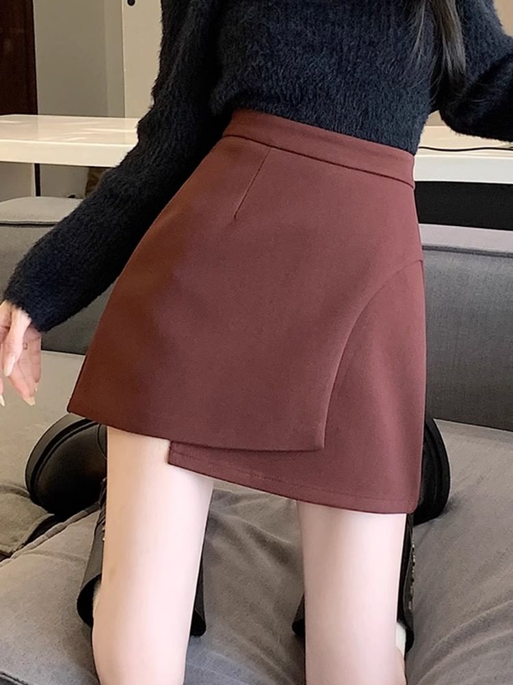 Asymmetric Mini Skirt - High Rise