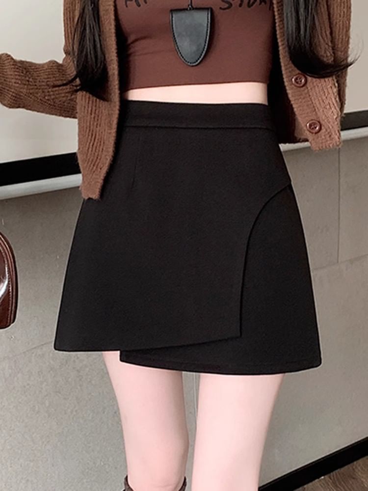 Asymmetric Mini Skirt - High Rise