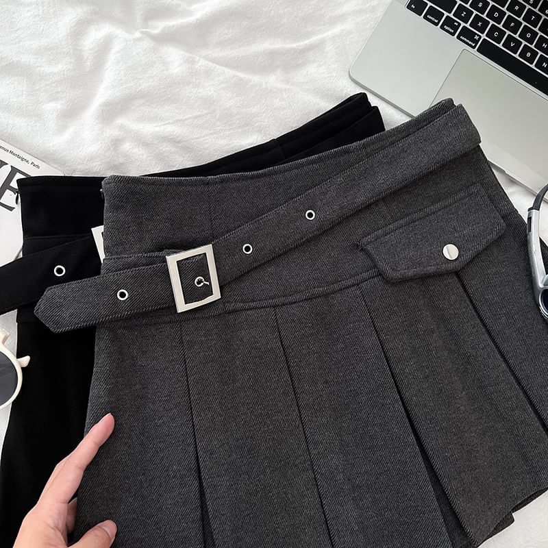 Pleated Mini Skirt - High Rise