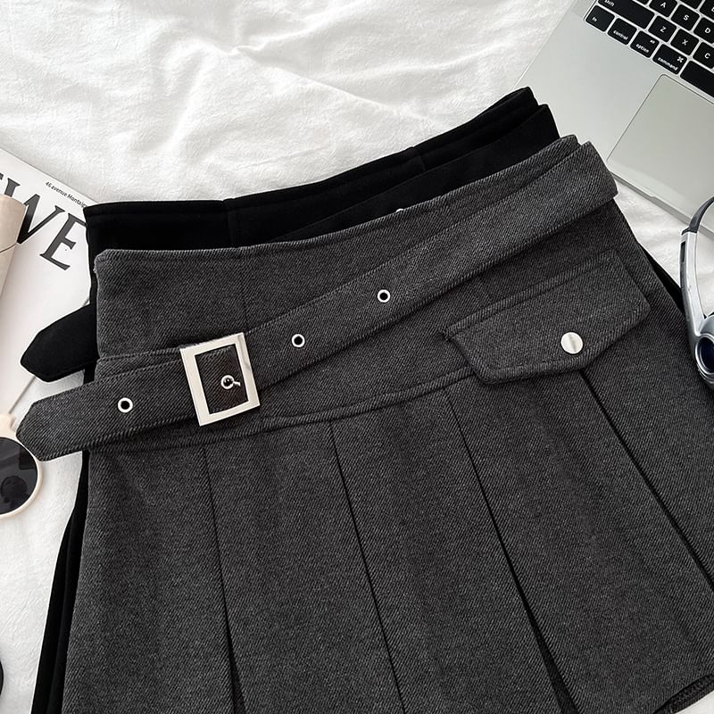 Pleated Mini Skirt - High Rise