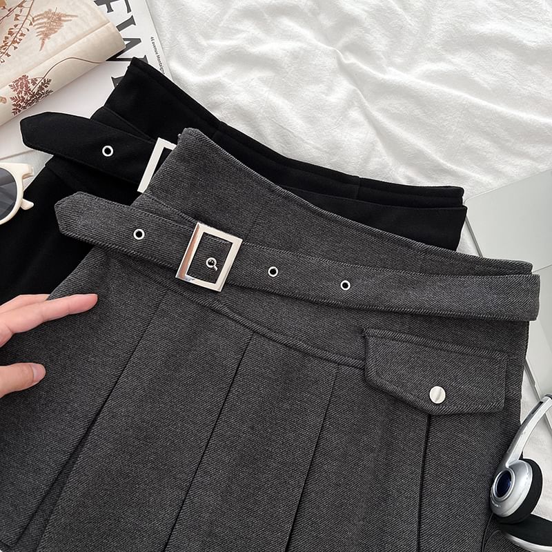 Pleated Mini Skirt - High Rise
