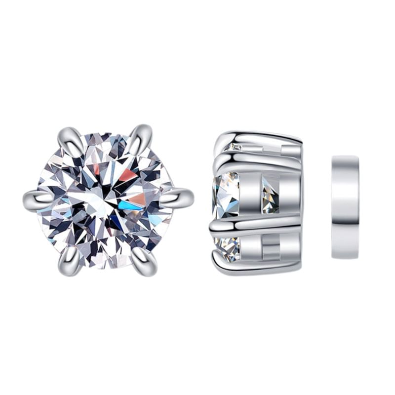 Moissanite / Rhinestone S925 Sterling Silver Magnetic Earring / Set