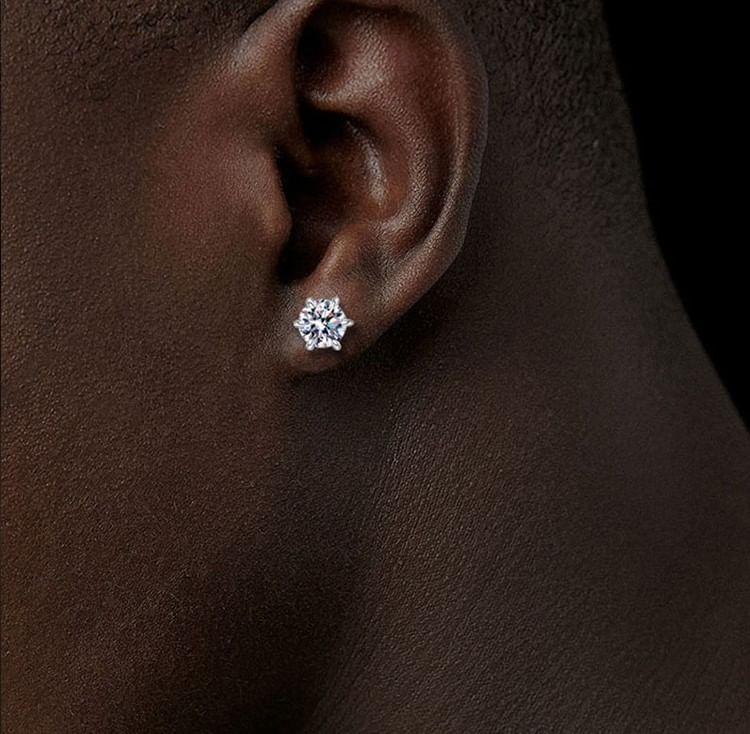 Moissanite / Rhinestone S925 Sterling Silver Magnetic Earring / Set