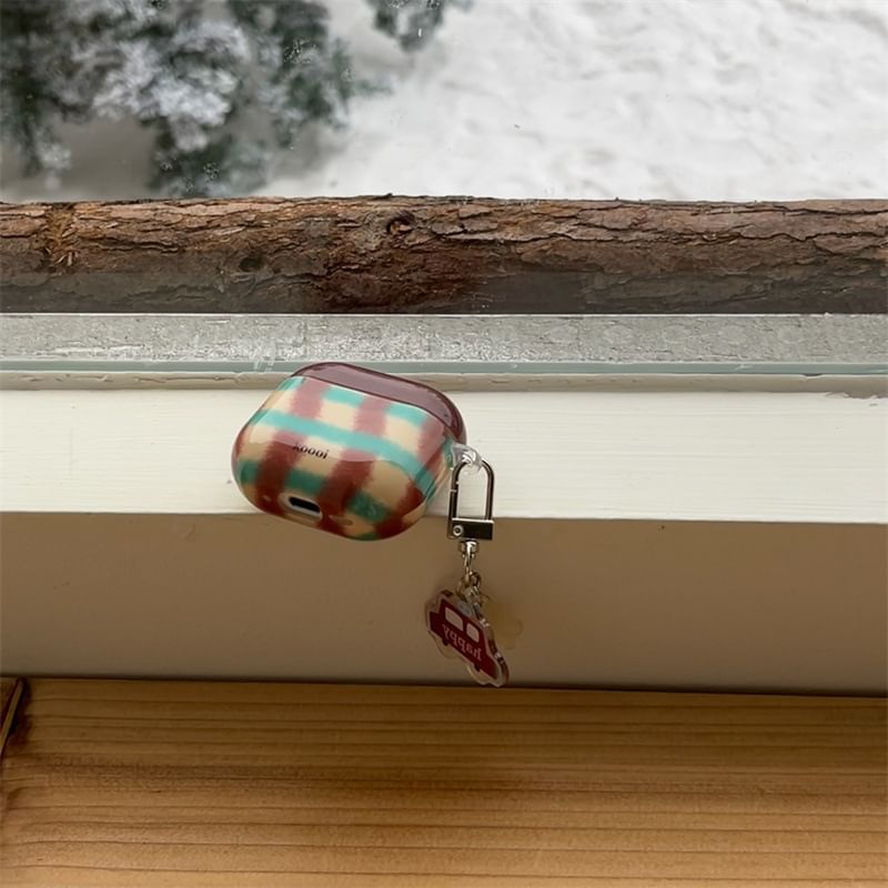 Plaid AirPods / Pro Earphone Case Skin / Charm / Set