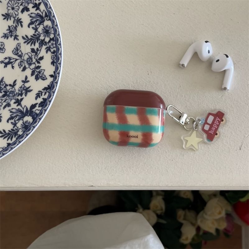 Plaid AirPods / Pro Earphone Case Skin / Charm / Set