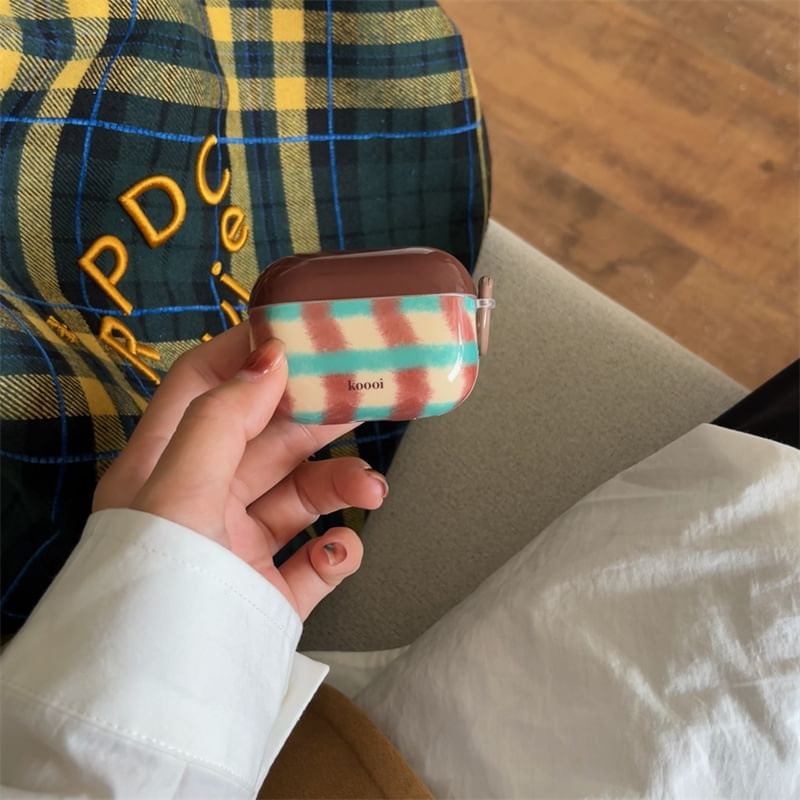 Plaid AirPods / Pro Earphone Case Skin / Charm / Set